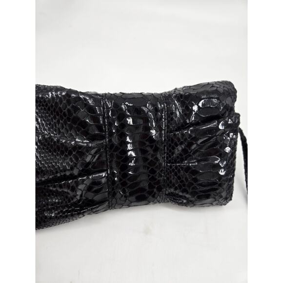 Glam Hollywood Ruffle Evening Rhinestone Brooch IMAN Global Clutch Purse - Picture 3 of 16